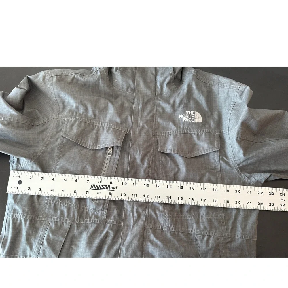 The North Face Mens Grey Hooded Utility Jacket Full Zip Coat Medium M